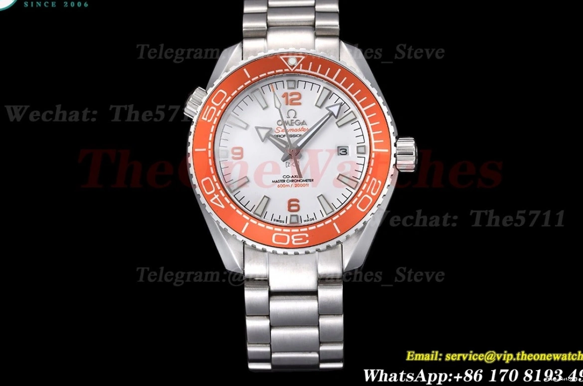 SS Orange 600m White 43mm Seamaster Dial GDF MY8215 SS 0331